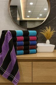 Stewehome Σετ πετσέτες προσώπου 6 τεμαχίων με πολύχρωμο απλό σχέδιο Πολύχρωμο 50x90 cm