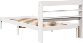 vidaXL Σκελετός Κρεβ. Χωρίς Στρώμα Λευκό 90x200 εκ Μασίφ Πεύκο