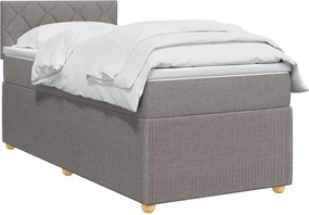 vidaXL Κρεβάτι box spring με στρώμα Taupe 100 x 200 cm Ύφασμα