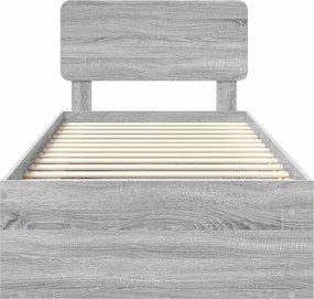vidaXL Σκελετός Κρεβατιού Γκρι Sonoma 100 x 200 cm