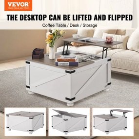 VEVOR 31.5&quot; Farmhouse Coffee Table Hinged Lift Top Square Table with Storage