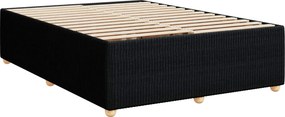 vidaXL Κρεβάτι box spring με στρώμα Μαύρο 140 x 190 cm Ύφασμα
