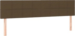 vidaXL Κρεβάτι Boxspring με Στρώμα Σκούρο Καφέ 200x200 εκ. Υφασμάτινο