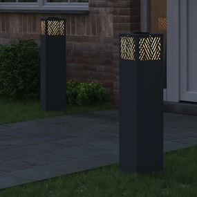 vidaXL Ηλιακό LED Φως Δρόμου 2 pcs Θερμό λευκό 18 x 18 x 80 εκ.