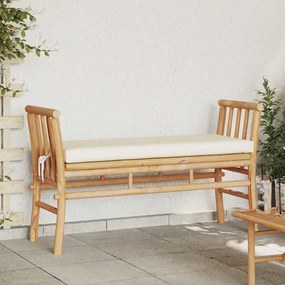 vidaXL παγκάκι με μαξιλάρι 110 cm από μπαμπού