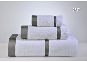 Πετσέτες Lydia (3τμχ) White-Grey Down Town Σετ Πετσέτες 90x150cm 100% Βαμβάκι
