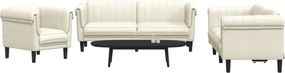 vidaXL Σετ Καναπέ 3 Τεμαχίων Κρεμ Βελούδο