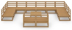 vidaXL Σαλόνι Κήπου 13 Τεμαχίων από Μασίφ Ξύλο Πεύκου