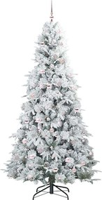 vidaXL Τεχνητό Χριστουγεννιάτικο Δέντρο με Άξονα με βάση Λευκό 240 cm