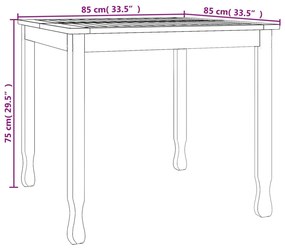 vidaXL Τραπεζαρία Κήπου 85 x 85 x 75 εκ. από Μασίφ Ξύλο Teak