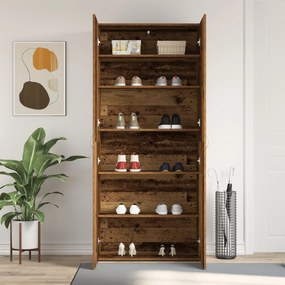 vidaXL Ντουλάπα Παπουτσιών Παλιού Ξύλου 80x35,5x180 εκ. Μη κατεργασμένο ξύλο