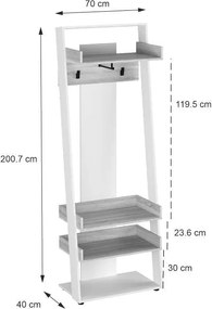 Έπιπλο εισόδου Sciove pakoworld σε λευκή-φυσική απόχρωση 70x40x200εκ