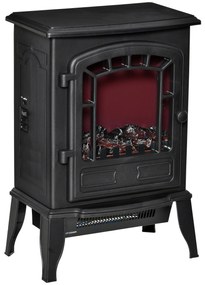 Ηλεκτρικό τζάκι δαπέδου HOMCOM, 2 επίπεδα θέρμανσης, ρεαλιστικό εφέ φλόγας, ευέλικτο