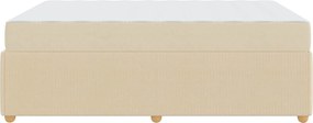 vidaXL Σκελετός Κρεβατιού με στρώμα Κρεμ 160 x 200 cm ύφασμα