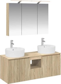 vidaXL Σετ Ντουλαπιών Μπάνιου 4 pcs Sonoma Δρυς Επεξεργασμένο Ξύλο