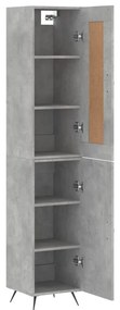 vidaXL Ντουλάπι Γκρι Σκυροδέματος 34,5x34x180 εκ. Επεξεργασμένο Ξύλο