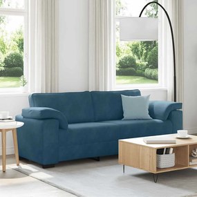 vidaXL Τριθέσιος Καναπές Μπλε Βελούδινος 220x77x82 εκ.