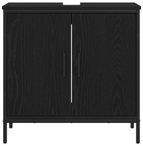 vidaXL Νιπτήρας Μπάνιου Μαύρο Δρυς 60x30x60 εκ Επεξεργασμένου Ξύλου