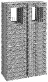 vidaXL Συρματοκιβώτια Στύλοι 2 τεμ. 50 x 50 x 180 εκ. Σιδερένιοι