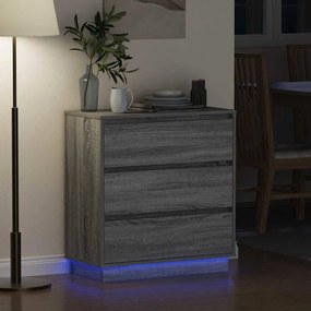 vidaXL Κομοδίνο Γκρι 71 x 34,5 x 75 εκ. Επεξεργασμένο ξύλο