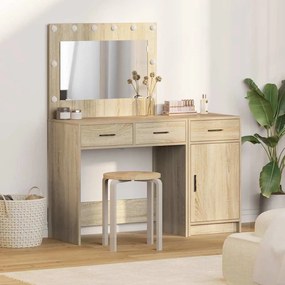 vidaXL Τραπέζι περιποίησης με συρτάρι 2 pcs Καφέ Επεξεργασμένο ξύλο