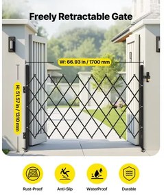 VEVOR Single Folding Security Gate Lockable Scissor Gate 66.93 x 51.57 in (WxH)