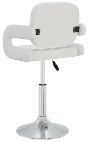 vidaXL Καρέκλες Τραπεζαρίας Περιστρεφόμενες 4 τεμ. Λευκές Δερματίνη