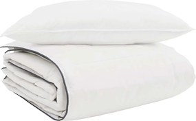 vidaXL Χειμερινό Παπλωματοθήκη με μαξιλάρι 2 pcs Λευκό Φτέρος