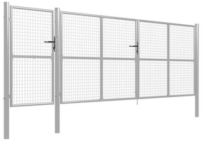 vidaXL Πόρτα Κήπου Ασημί 500x150 εκ. από Ατσάλι