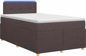 vidaXL Κρεβάτι box spring με στρώμα Σκούρο Καφέ 120 x 190 cm Ύφασμα