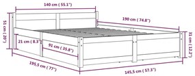 ΠΛΑΙΣΙΟ ΚΡΕΒΑΤΙΟΥ ΜΕ ΣΥΡΤΑΡΙΑ 140 X 190 ΕΚ. 3103549