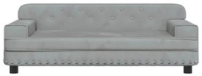 vidaXL Κρεβάτι Σκύλου Ανοιχτό Γκρι 90 x 53 x 30 εκ. Βελούδινο