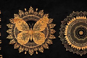 Σετ των 2 Intra απο ξύλο plywood 3mm-4mm πάχος κοπής με λέιζερ 3D Butterfly Mandala Δίασταση 30x30 cm INTRAFABR-89177471