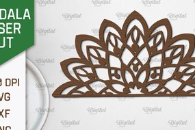 Intra απο ξύλο plywood  Χρώμα wenge 3mm-4mm πάχος - Floral σχέδιο τοίχου Mandala με Δίασταση 30x30 cm INTRAFABR-32158254