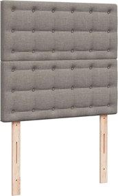 vidaXL Κρεβάτι Boxspring με Στρώμα Taupe 90x200 εκ. Υφασμάτινο