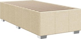 vidaXL Κρεβάτι Boxspring με Στρώμα Κρεμ 90x200 εκ.Υφασμάτινο