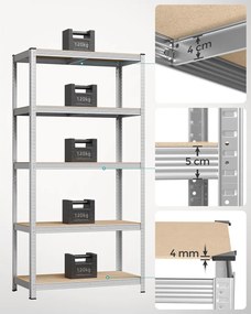 Μεταλλική Ραφιέρα Δαπέδου 5 Θέσεων (100x50x200) Songmics GLR050E01