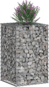 vidaXL Ανασηκωμένο κρεβάτι gabion Ασημί