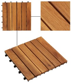 Πλακάκια Deck 10 τεμ. Κάθετο Σχέδιο 30 x 30 εκ. από Ξύλο Ακακίας - Καφέ