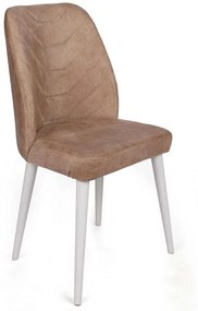 Καρέκλα Dallas (Σετ 4Τμχ) 974NMB1587 50x49x90cm Clay-White Μέταλλο,Βελούδο,Ξύλο