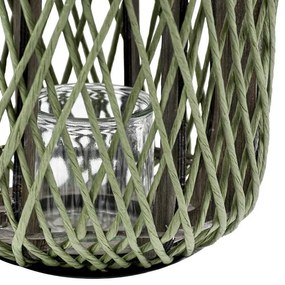 Ψάθινο Φανάρι FL8302 Fylliana Πράσινο 24x45εκ. 24x24x45 εκ.
