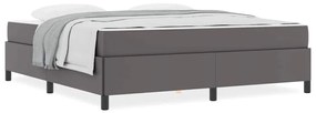 vidaXL Σκελετός κρεβατιού με στρώμα Γκρι 180 x 200 cm Τεχνητό δέρμα