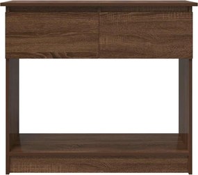 vidaXL Τραπέζι κονσόλας με συρτάρια καφέ δρυς 85,5x38,5x74,5 cm