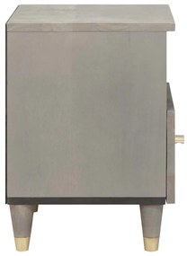 vidaXL Κομοδίνο 2 pcs Γκρι 40 x 33 x 46 εκ. Μασίφ ξύλο μάνγκο