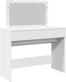 vidaXL Μπουντουάρ με LED Λευκό 100x40x120 εκ.