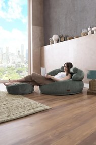 Stewehome Σετ δρομέα ανάπαυσης με πολυθρόνα και πουφ μοντέρνου στιλ 110x110x110 cm