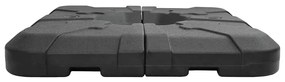 vidaXL Σετ Βάσης Ομπρέλας 2 pcs Μαύρο 88.5 x 88.5 x 12 εκ. Πλαστικό