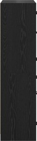 vidaXL Highboard Μαύρη Οξυά 68 x 37 x 142 εκ Επεξεργασμένο ξύλο