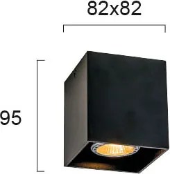 Σποτ Μονόφωτο Viokef Dice Black 4144101