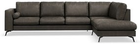 Γωνιακός Καναπές Seattle 178, Μαύρο, Γκρι, 325x213x88cm, Πόδια: Μέταλλο | Epipla1.gr